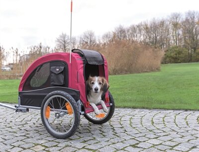 TRIXIE HONDENFIETSKAR ZWART / ROOD