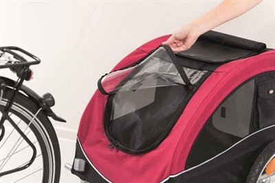TRIXIE HONDENFIETSKAR ZWART / ROOD