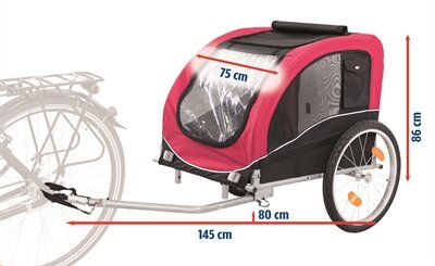 TRIXIE HONDENFIETSKAR ZWART / ROOD