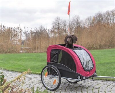 TRIXIE HONDENFIETSKAR ZWART / ROOD