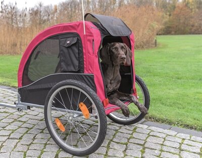 TRIXIE HONDENFIETSKAR ZWART / ROOD