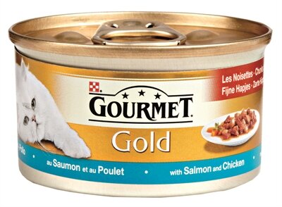 GOURMET GOLD FIJNE HAPJES ZALM / KIP
