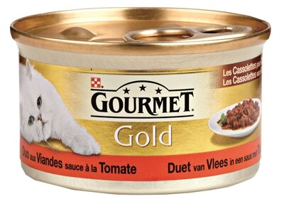 GOURMET GOLD CASSOLETTES DUET VAN VLEES IN SAUS MET TOMATEN