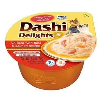 INABA DASHI DELIGHTS CHICKEN WITH TUNA &amp; SALMON RECIPE