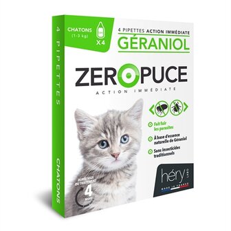 HERY ZEROPUCE VLOOIENDRUPPELS KITTEN GERANIOL ZONDER CHEMICALIEN