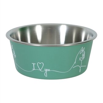 ZOLUX LOVE VOERBAK KAT GROEN