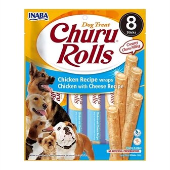 INABA DOG CHURU ROLLS CHICKEN RECIPE WRAPS WITH CHEESE
