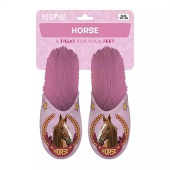 PANTOFFEL HORSE ROZE