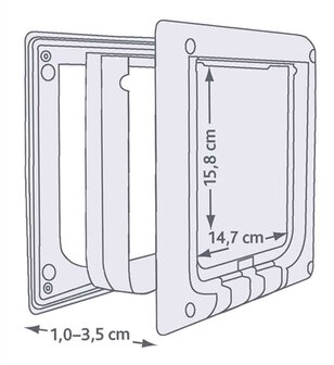 TRIXIE 4-WEG KATTENLUIK ELEKTROMAGNETISCH WIT