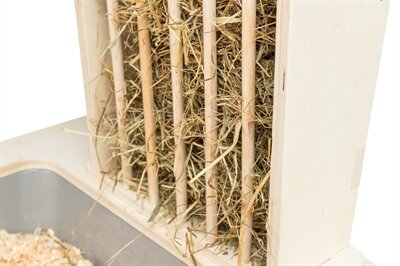 TRIXIE VOEDERSTATION MET VOERBAK / WATERBAK / HOOIRUIF HOUT NATUREL