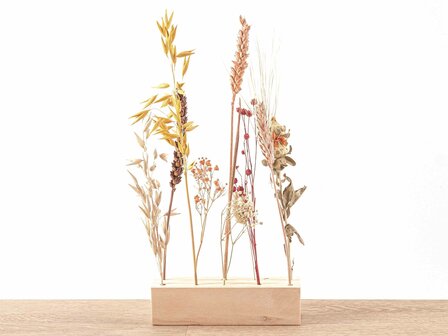 Flowerhero&reg; - M - Wooden Dried Flower Stand + Dried Floral Arrangement