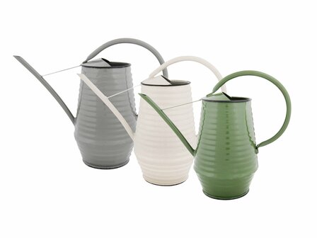 Flower Watering Can - Zinc - 1 Liter - Green - Gray - White Grey