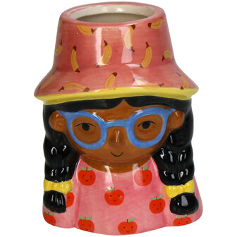 Mini Flower Pot Multi Color &ndash; Mini Jill - &uarr; 10.2 Cm - Face Head Yes