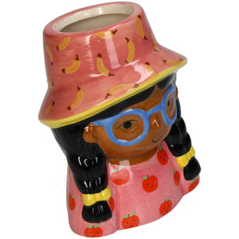 Mini Flower Pot Multi Color &ndash; Mini Jill - &uarr; 10.2 Cm - Face Head Yes