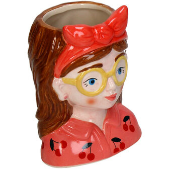Mini Flower Pot Multi Color - Bobbi - Face Head - 10.5 Cm Yes