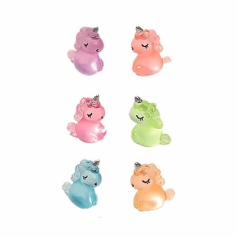 Glow In The Dark - Unicorns - Multi &uarr; 2,5 Cm - 6 Pcs