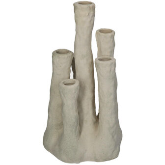 Coral Flower Holder &ndash; Ecru &ndash; Multi-Spout Vase