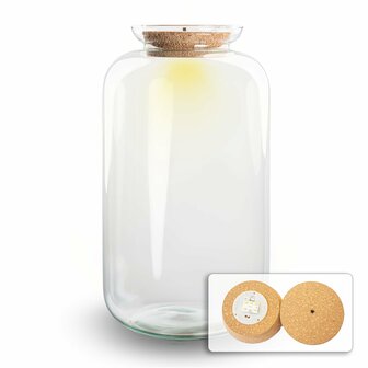 Terrarium With Cork - Sven Xl With Led Light - Closed Terrarium &uarr; 43 Cm