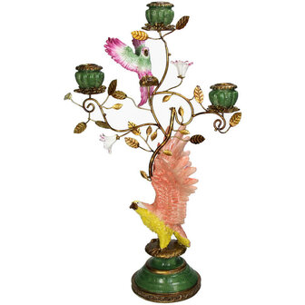 Eagle Candle Holder 27.5X19.5X46Cm - Colorful - 3 Candles - Polyresin &amp; Metal