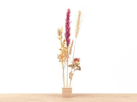Flowerhero&reg; - S - Wooden Dried Flower Stand + Dried Floral Arrangement