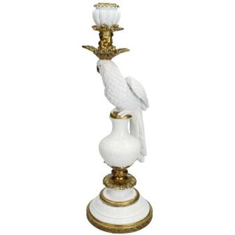 Candle Holder With White Bird - &uarr; 40 Cm
