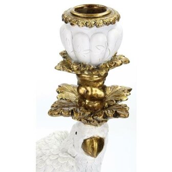 Candle Holder With White Bird - &uarr; 40 Cm
