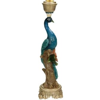 Candle Holder - Peacock Multi - &uarr; 29 Cm