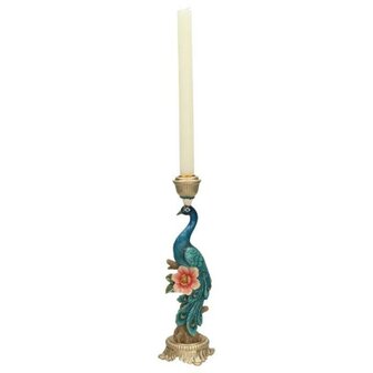 Candle Holder - Peacock Multi - &uarr; 29 Cm