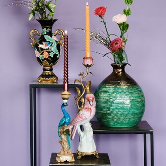 Candle Holder - Peacock Multi - &uarr; 29 Cm