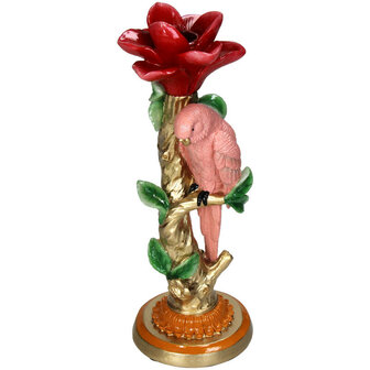 Candle Holder - Pink Parrot &uarr; 26 Cm