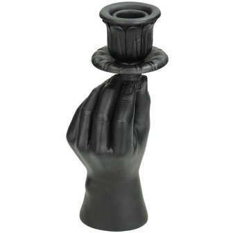 Candle Holder - Hand Black - &uarr; 20 Cm