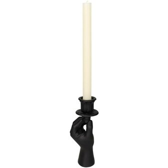 Candle Holder - Hand Black - &uarr; 20 Cm