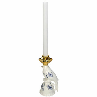 Candle Holder - Bird Porcelain - Delfts Blue &uarr; 21 Cm
