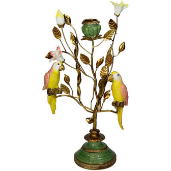 Candleholder - Leaves And Birds - &uarr; 33 Cm