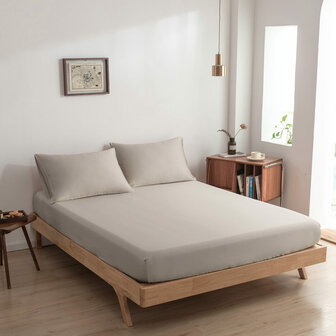 Hoeslaken (Topdekmatras) - Soft Taupe - Premium 180 X 210