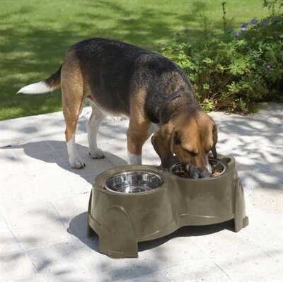 Savic Voerbak Ergo Feeder Warmgrijs 61X35X28 CM 2X1,5 LTR
