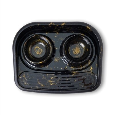 Savic Butler Voerbak En Drinkbak Met Plateau Marble Zwart / Goud 45X36X8 CM 2X300 ML