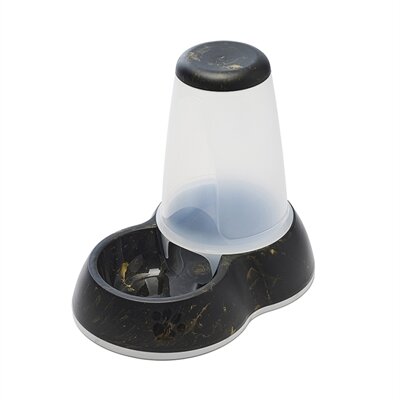 Savic Voerdispencer Loop Marble Zwart / Goud 32,5X22X29 CM 3 LTR