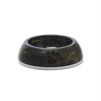 Savic Voerbak Delice 1 Marble Zwart / Goud 16,5X16,5X5 CM 300 ML