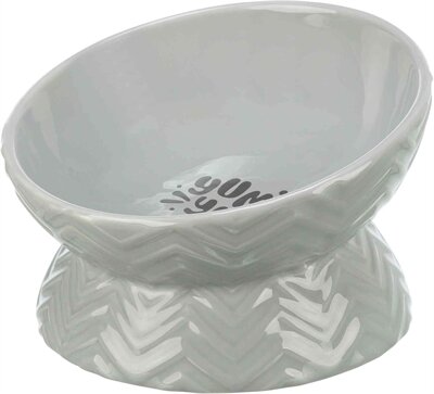 Trixie Verhoogde Voerbak / Waterbak Keramiek Grijs 350 ML 17 CM
