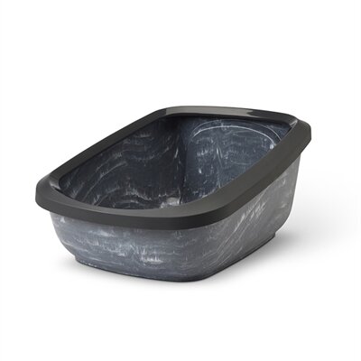 Savic Kattenbak Aseo Jumbo Marble Grijs / Zwart 67,5X48,5X29 CM