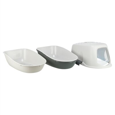 Trixie Berto Kattenbak Overdekt Met Zeef Scheidingssysteem Grijs 59X39X42 CM