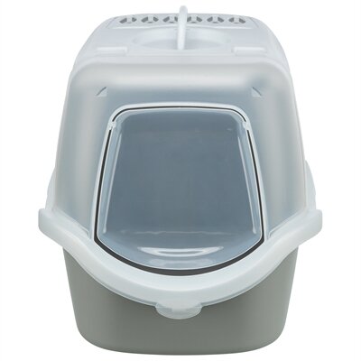 Trixie Kattenbak Vico Open Top Met Kap Lichtgrijs / Wit 56X40X40 CM