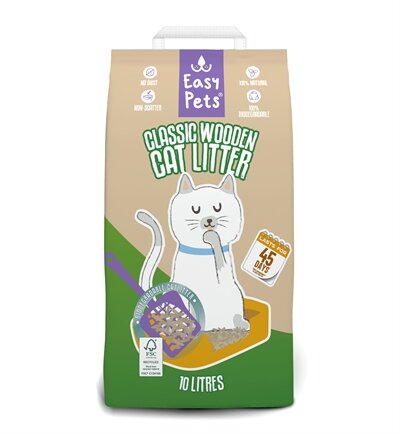 Easypets Biodegradable Classic Houtkorrels Kattenbakvulling 10 LTR