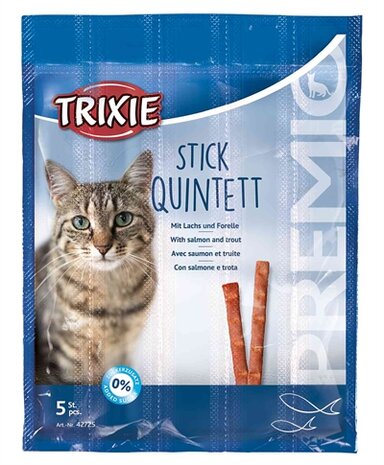 Trixie Premio Stick Quintett Zalm / Forel 24X5X5 GR