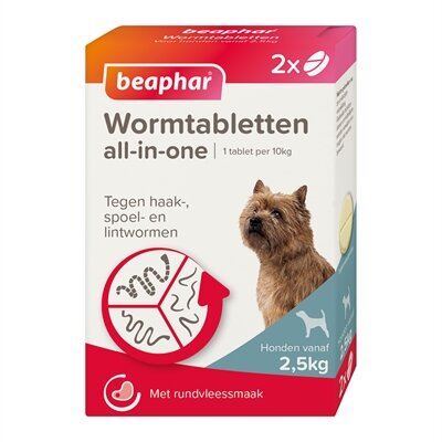 Beaphar Wormtablet All-In-One Hond 2,5-20 KG 2 TBL