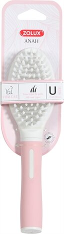 Zolux Anah Borstel Zacht Roze / Wit 5,5X3,5X21 CM