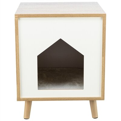 Trixie Kattenmand Huis Isa Houtlook Lichtbruin / Wit 40X40X50 CM