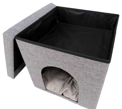 Trixie Poef Kattenmand Relax-Iglo Alois Grijs 40X40X38 CM