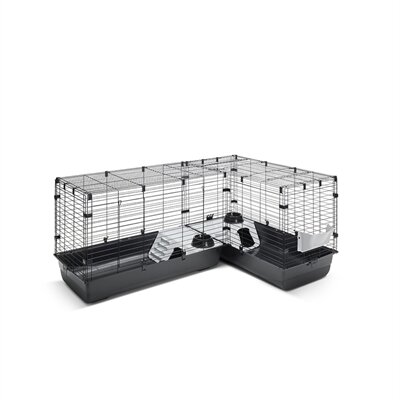 Savic Clubix Corner Knaagdierkooi Zwart 146,5/100X50X63,5 CM
